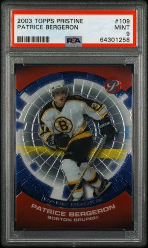 2003 Topps Pristine Patrice Bergeron #109 30/199 PSA 9 front
