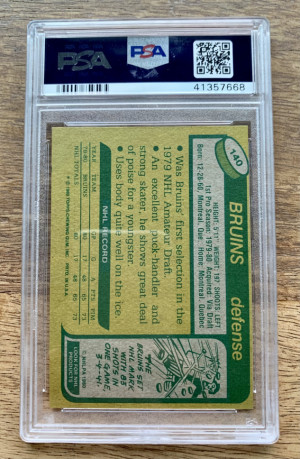 1980 Topps Ray Bourque Rookie #140 PSA 9 back