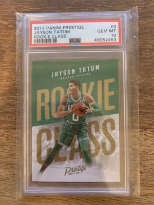 2017 Panini Prestige Jayson Tatum Rookie Class PSA 10 front