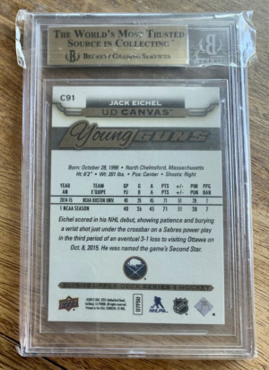 Jack Eichel YG Canvas - BGS 9.5 back