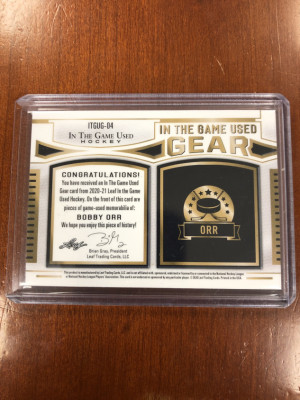Bobby Orr Game Used Gear /25 back