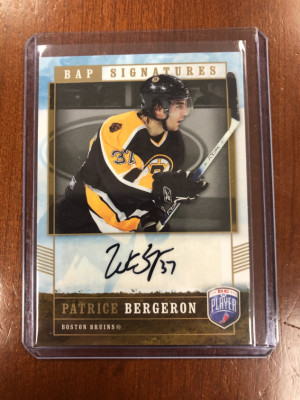 Patrice Bergeron Be A Player Autograph front