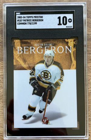 Patrice Bergeron 2003-04 Topps Pristine 778/1199 - SGC 10 front