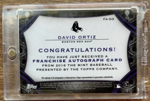 David Ortiz 2016 Topps The Mint Franchise Autograph 03/50 🔥 back