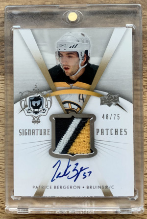 2007-08 The Cup Signature Patches Patrice Bergeron 48/75 front