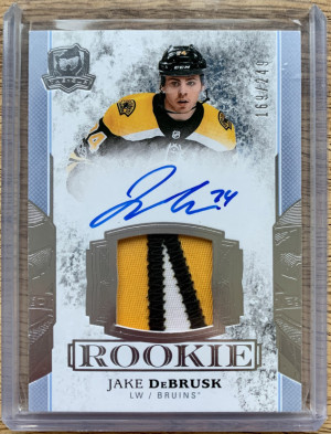 2017-18 The Cup Jake Debrusk Rookie Patch Auto /249 front