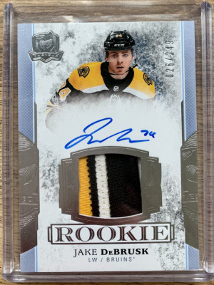 2017-18 The Cup Jake Debrusk Rookie Patch Auto /249 front