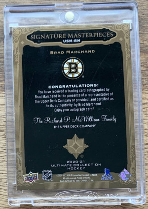 2020-21 Signature Masterpieces Brad Marchand back