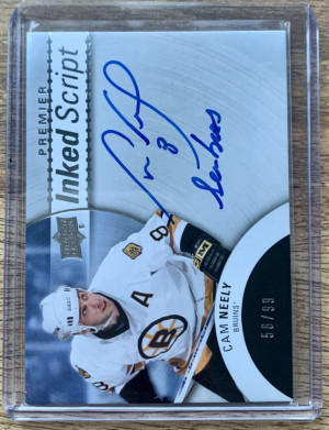 2017-18 Premier Inked Script Cam Neely “Seabass” / 99 front