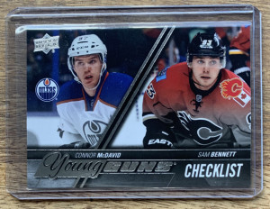 2015-16 Connor Mcdavid/ Sam Bennett Young Guns Checklist front