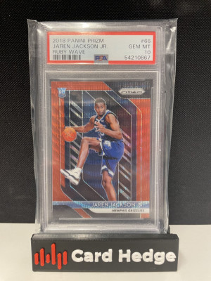 2018 Panini Prizm Jaren Jackson Jr. #66 Ruby Wave PSA 10 front