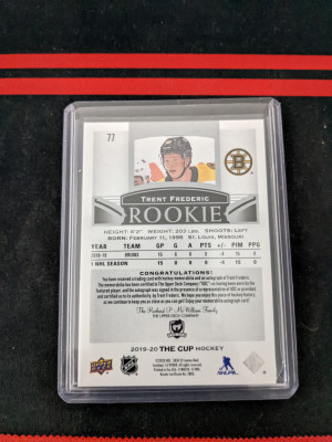 Trent Frederic The Cup Rookie Auto Patch back