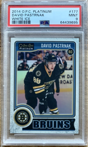 2014 OPC Platinum White Ice David Pastrnak/199 PSA 9 front