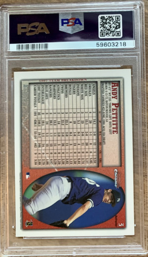 Andy Pettitte 1998 Bowman Chrome International Refractor #3 PSA 8 NM-MT back