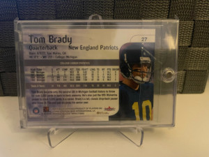 2000 Impact Tom Brady Rookie back