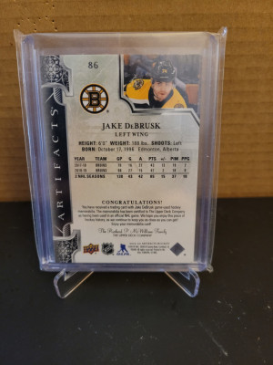 Jake DeBrusk Rookie Patch back