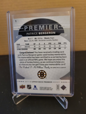 Patrice Bergeron Premier Jersey back