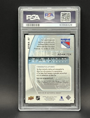 2019 SP Authentic Adam Fox ‘09 Retro Future Watch PSA 10 /399 back