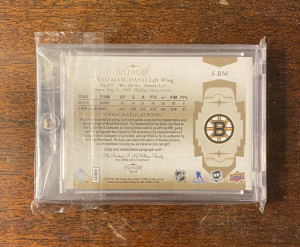 2019 Upper Deck Splendor Brad Marchand Patch Auto /36 back