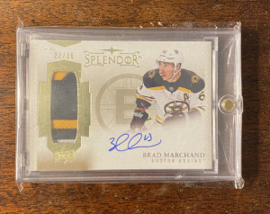 2019 Upper Deck Splendor Brad Marchand Patch Auto /36 front