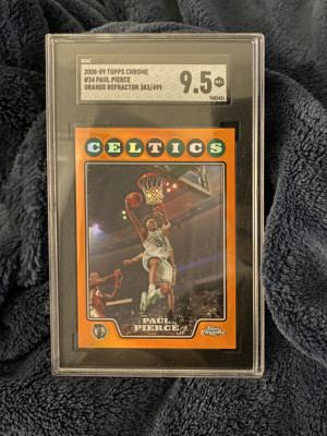 2008 topps chrome Paul Pierce Orange Refractor/499 SGC 9.5 front