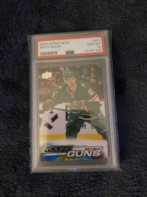 2022 Upper Deck Matt Boldy PSA 10 back