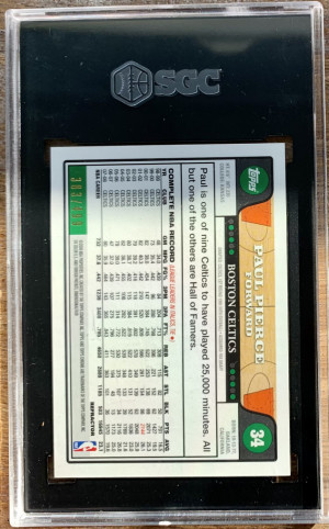 2008-09 Topps Chrome Orange Refractor #34 Paul Pierce Boston Celtics /499 SGC 9.5 back