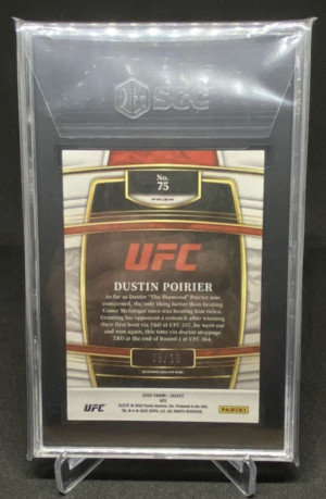 2022 Panini Select UFC Dustin Poirier Concourse Gold Disco 9/10 SGC 10 (POP 1) back