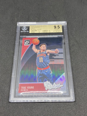 2018-19 PANINI OPTIC Trae Young "THE ROOKIES" HOLO #5 BGS 9.5 (Gem Mint) front