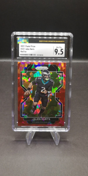 2021 Panini Prizm - Jalen Hurts - Red Ice #221 front