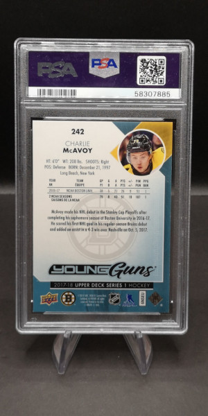 2017 Upper Deck - Charlie McAvoy - Young Guns #242 back