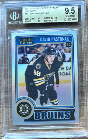 2014-15 O-Pee-Chee Platinum Rainbow #177 David Pastrnak BGS 9.5 front