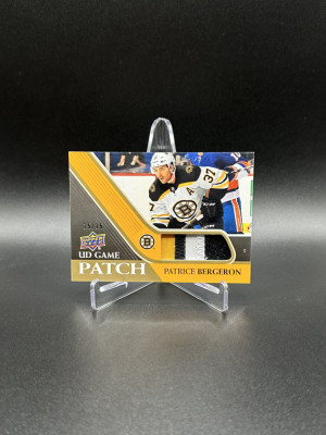 2020-21 UD Series 1 Patrice Bergeron UD Game Patch (15/15) front
