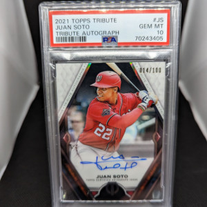 2021 Juan soto tribute auto /100 PSA 10 back