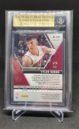 TYLER HERRO RC 2019-20 PANINI MOSAIC SILVER PRIZM ROOKIE #223 BGS 9.5 back