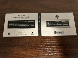2013-14 Panini Playbook JONATHAN HUBERDEAU ROOKIE PATCH AUTO BOOKLET!! Great condition back