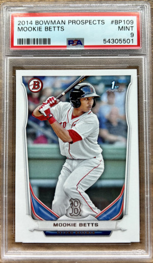 2014 Bowman Prospects - Mookie Betts #BP-109 - PSA 9 front