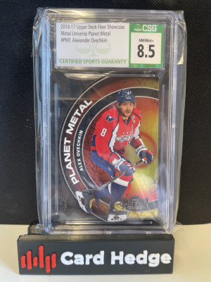 2016 Fleer Showcase Alexander Ovechkin Planet Metal #PM1 CSG 8.5 front