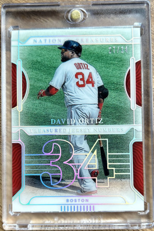 2022 National Treasures Red Sox David Ortiz Jersey Numbers Acetate Insert /34 SP front