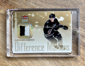 2005 Alexander Ovechkin Rookie Fleer Ultra Difference Makers JERSEY RELIC Patch front