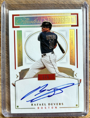 2022 Panini Flawless Rafael Devers Honored Ink 1/5 Auto Boston Red Sox 🔥 front
