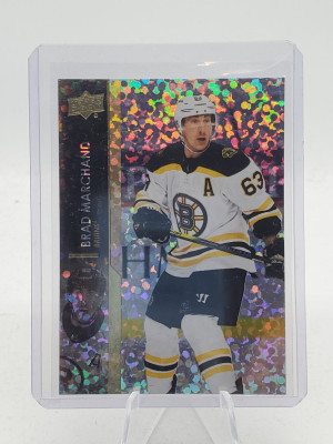 Brad Marchand 2021-22 Upper Deck Speckled Rainbow Foil SP front
