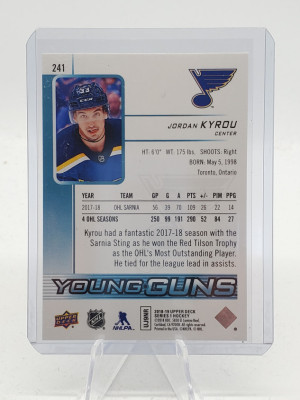 Jordan Kyrou 2018-19 Upper Deck Young Guns Rookie back