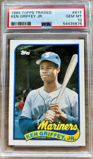 Ken Griffey Jr. 1989 Topps Traded Baseball Rookie Card 41T PSA 10 front