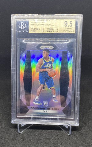 2017-18 Prizm Donovan Mitchell Silver Prizm Rookie BGS 9.5 front