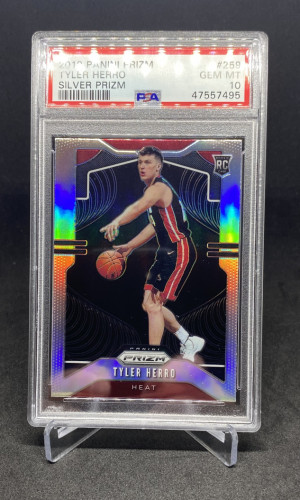 2019-20 Panini Silver Prizm #259 Tyler Herro RC Rookie Card PSA 10 front