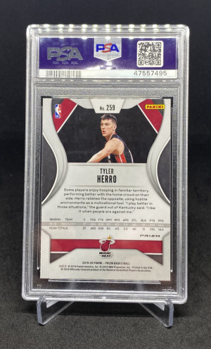 2019-20 Panini Silver Prizm #259 Tyler Herro RC Rookie Card PSA 10 back