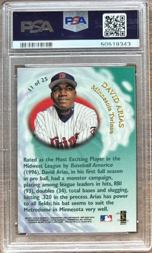 1997 Flair David Ortiz RC Wave of the Future Auto PSA 10 back