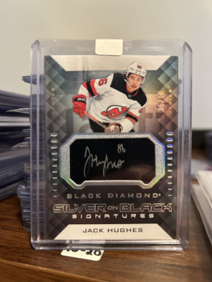 2021-22 Black Diamond JACK HUGHES SPECTRUM AUTO SSP #/10!!! Devils!!! Beauty!!! front