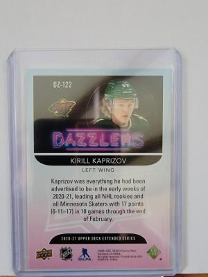 20-21 UD Dazzlers Orange Kaprizov back